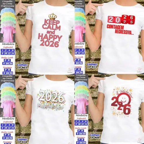 15 Camisetas Personalizadas Feliz Natal Reveillon Ano Novo