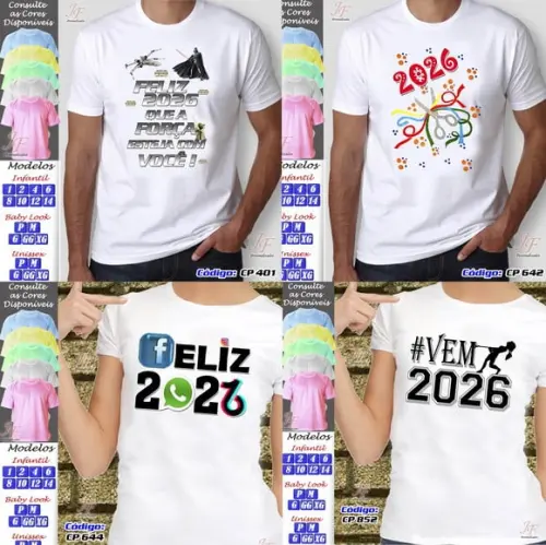 19 Camisetas Personalizadas Feliz Natal Reveillon Ano Novo