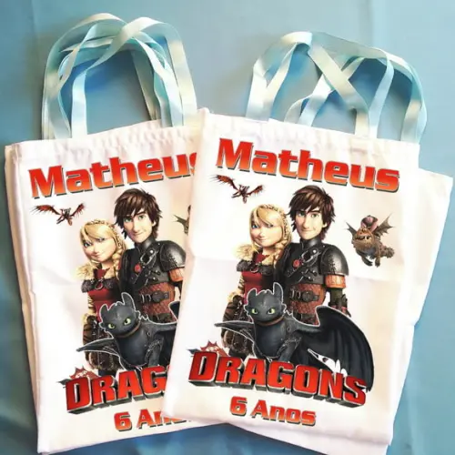 Bolsinha Ecobag Personalizada Como Treinar o seu Dragão