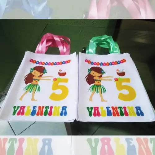 Bolsinha Ecobag Personalizada Festa Tropical Hula Hula Luau