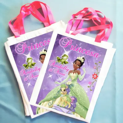Bolsinha Ecobag Sacolinha Personalizada A Princesa e o Sapo