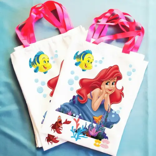 Bolsinha Ecobag Sacolinha Personalizada Ariel Pequena Sereia