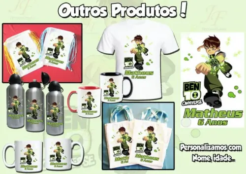 Bolsinha Ecobag Sacolinha Personalizada Ben 10