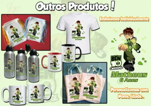Bolsinha Ecobag Sacolinha Personalizada Ben 10