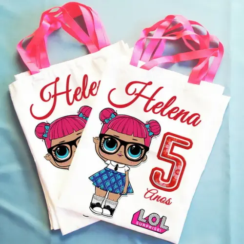 Bolsinha Ecobag Sacolinha Personalizada Boneca Lol Surprise
