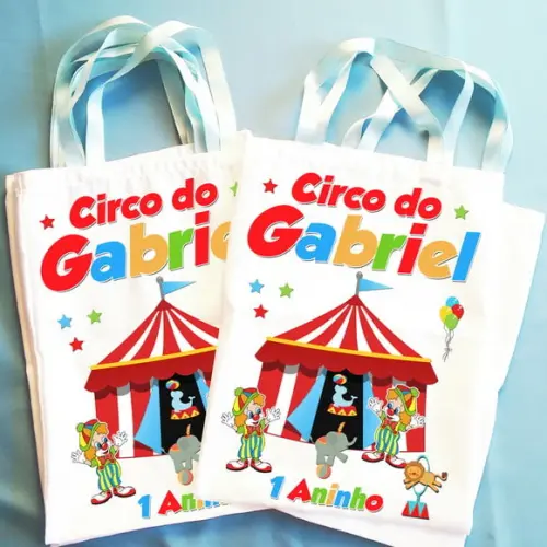 Bolsinha Ecobag Sacolinha Personalizada Circo