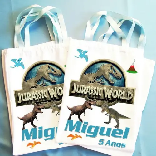 Bolsinha Ecobag Sacolinha Personalizada Dinossauro