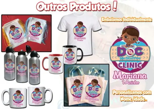 Bolsinha Ecobag Sacolinha Personalizada Doutora Brinquedos