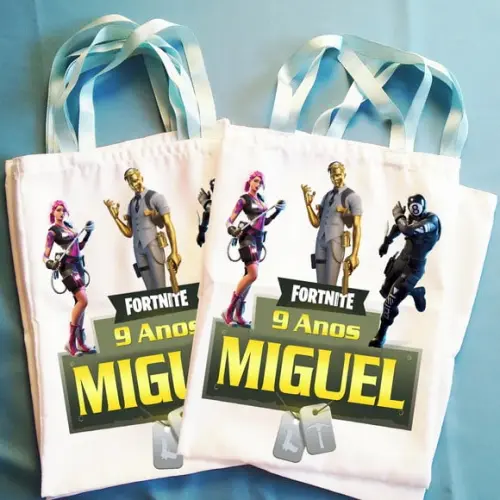 Bolsinha Ecobag Sacolinha Personalizada Fortnite