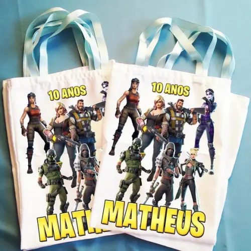 Bolsinha Ecobag Sacolinha Personalizada Fortnite
