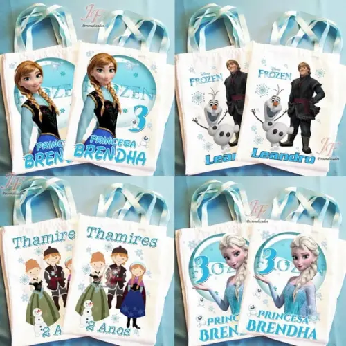 Bolsinha Ecobag Sacolinha Personalizada Frozen