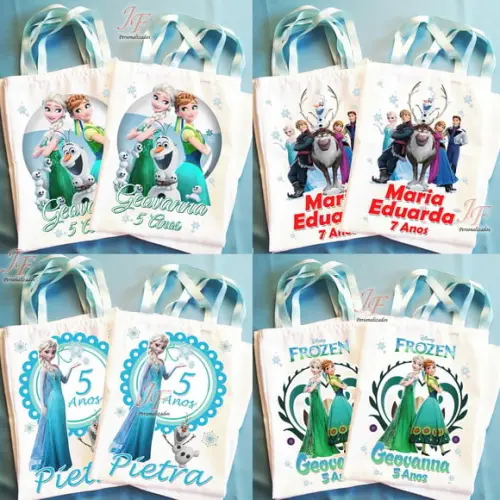 Bolsinha Ecobag Sacolinha Personalizada Frozen Fever