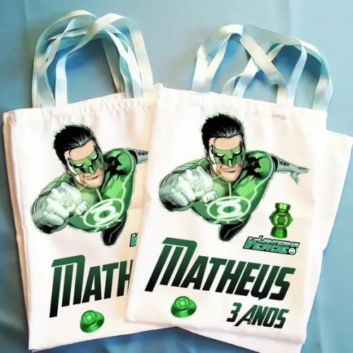 Bolsinha Ecobag Sacolinha Personalizada Lanterna Verde