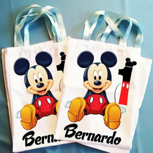 Bolsinha Ecobag Sacolinha Personalizada Mickey Mouse