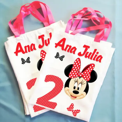 Bolsinha Ecobag Sacolinha Personalizada Minnie