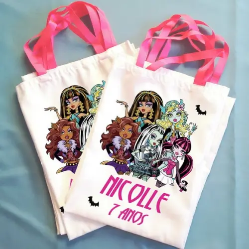 Bolsinha Ecobag Sacolinha Personalizada Monster High