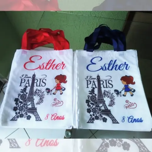 Bolsinha Ecobag Sacolinha Personalizada Paris
