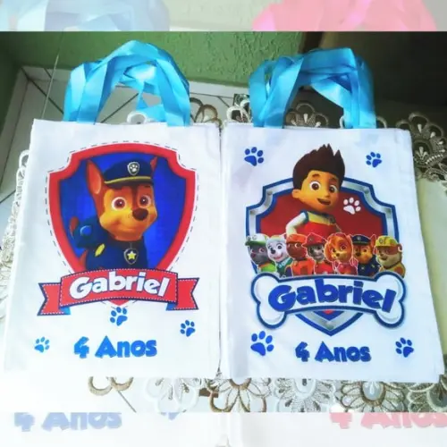 Bolsinha Ecobag Sacolinha Personalizada Patrulha Canina