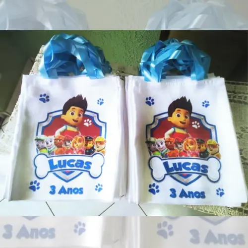 Bolsinha Ecobag Sacolinha Personalizada Patrulha Canina