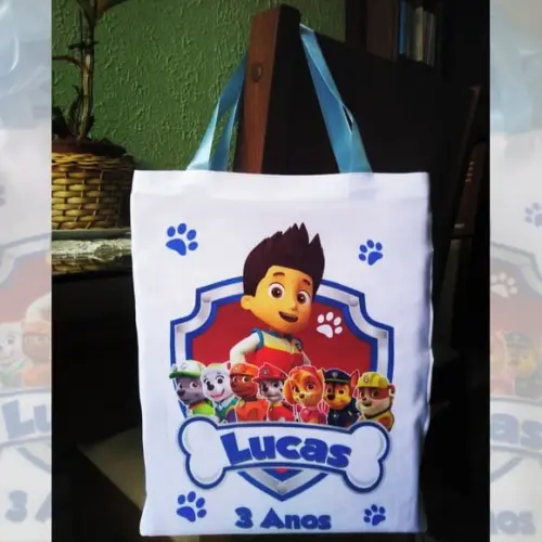 Bolsinha Ecobag Sacolinha Personalizada Patrulha Canina