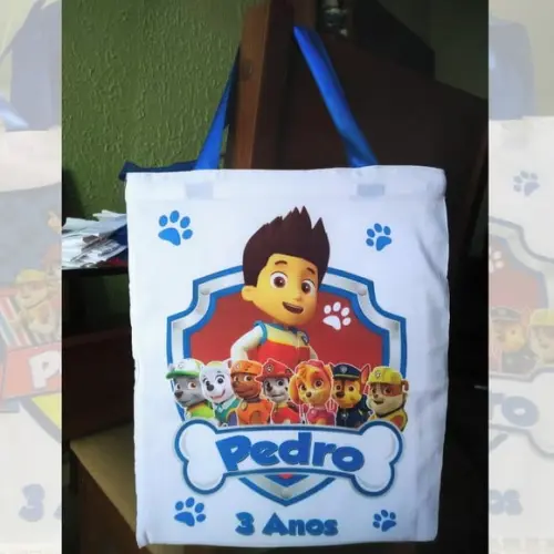 Bolsinha Ecobag Sacolinha Personalizada Patrulha Canina