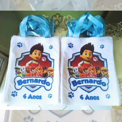 Bolsinha Ecobag Sacolinha Personalizada Patrulha Canina