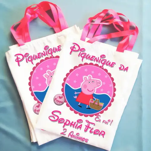 Bolsinha Ecobag Sacolinha Personalizada Piquenique Picnic