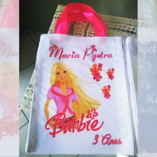 Bolsinha Ecobag Sacolinha Personalizada Princesa Barbie