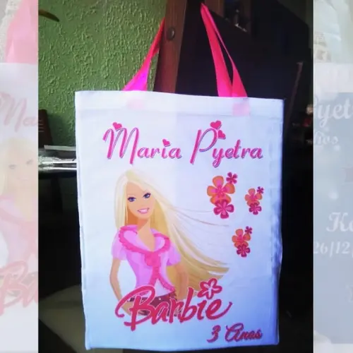 Bolsinha Ecobag Sacolinha Personalizada Princesa Barbie