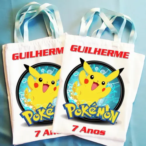 Bolsinha Ecobag Sacolinha Personalizada Pokemon