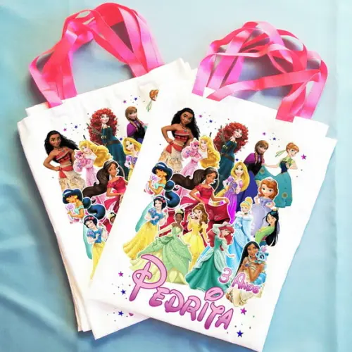 Bolsinha Ecobag Sacolinha Personalizada Princesas