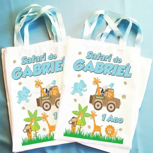 Bolsinha Ecobag Sacolinha Personalizada Safari