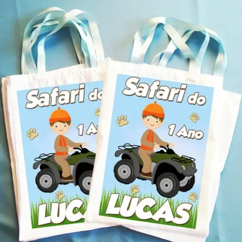 Bolsinha Ecobag Sacolinha Personalizada Safari