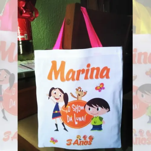 Bolsinha Ecobag Sacolinha Personalizada Show da Luna