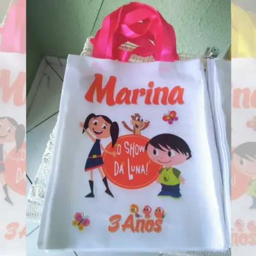 Bolsinha Ecobag Sacolinha Personalizada Show da Luna