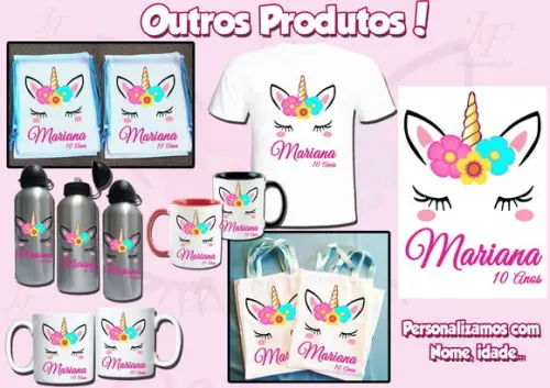 Bolsinha Ecobag Sacolinha Personalizada Unicórnio