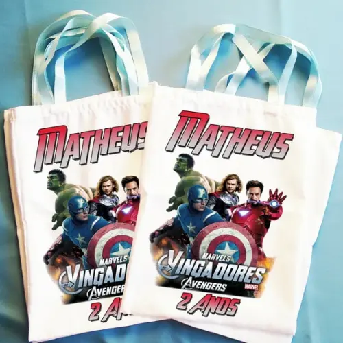 Bolsinha Ecobag Sacolinha Personalizada Vingadores
