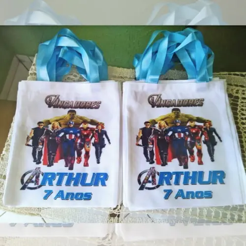 Bolsinha Ecobag Sacolinha Personalizada Vingadores