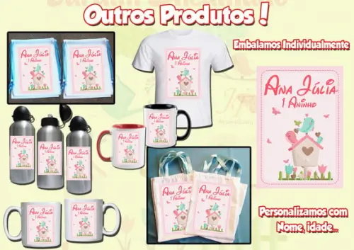 Bolsinha Ecobag Saquinho Personalizado Jardim Encantado