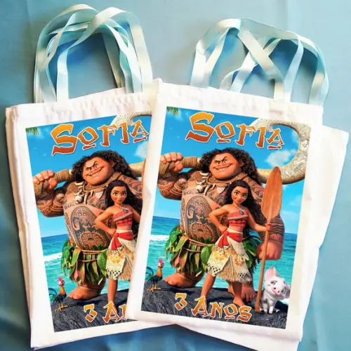 Bolsinha Personalizada Ecobag Sacolinha Moana