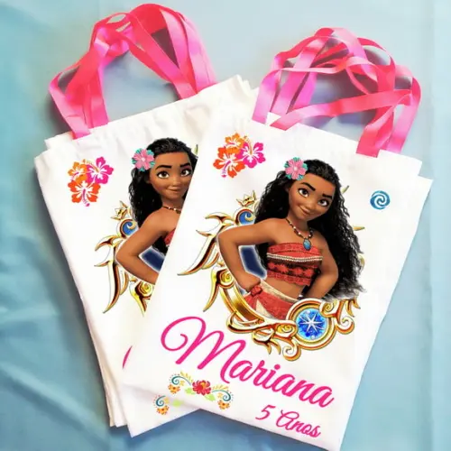 Bolsinha Personalizada Ecobag Sacolinha Moana