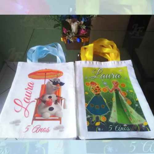 Bolsinha Sacolinha Ecobag Personalizada Frozen