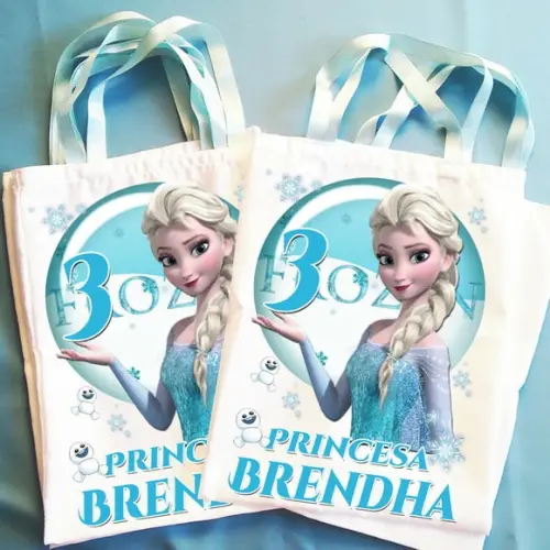 Bolsinha Sacolinha Ecobag Personalizada Frozen