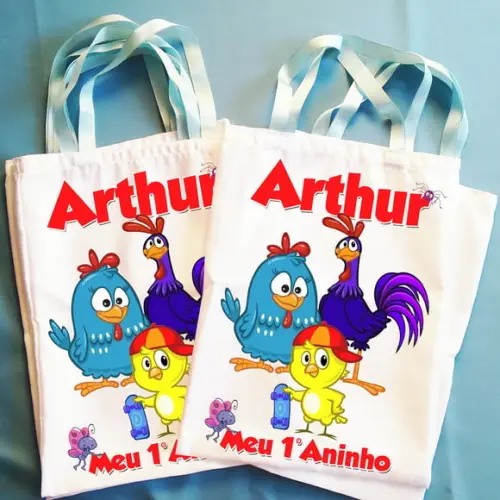 Bolsinha Sacolinha Ecobag Personalizada Galinha Pintadinha
