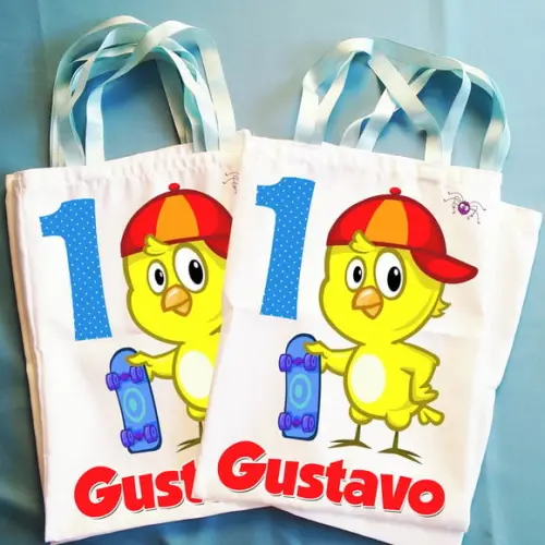 Bolsinha Sacolinha Ecobag Personalizada Galinha Pintadinha