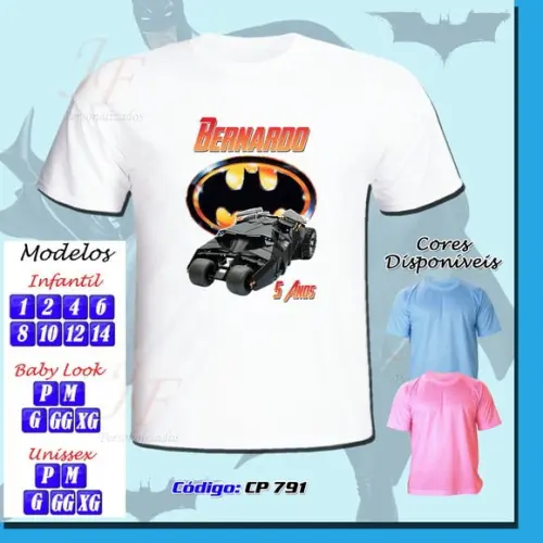 Camiseta Adulto Infantil Personalizada Batman