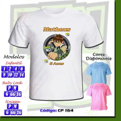 Camiseta Adulto Infantil Personalizada Ben 10