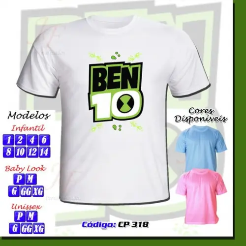 Camiseta Adulto Infantil Personalizada Ben 10