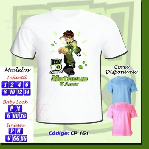 Camiseta Adulto Infantil Personalizada Ben 10