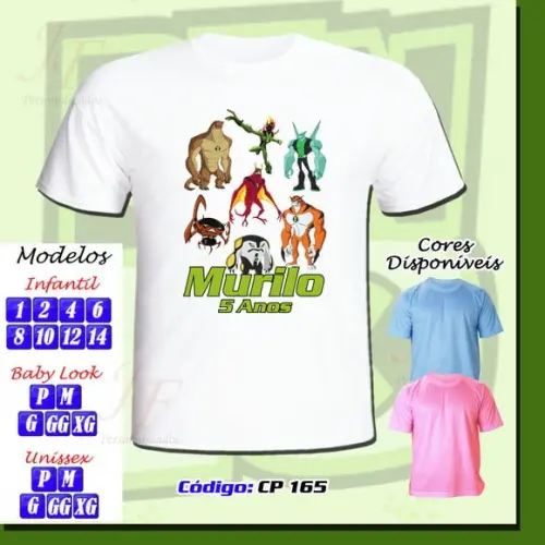 Camiseta Adulto Infantil Personalizada Ben 10